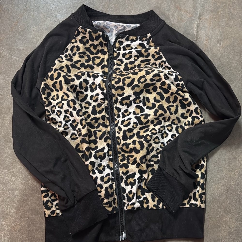 Leopard Print Zip-Up Jacket